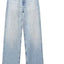 Pantalones de mezclilla de pierna ancha rectos de cintura alta para mujeres