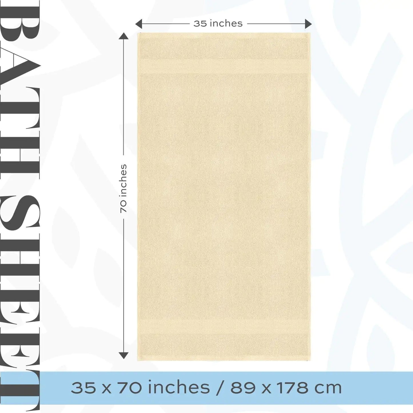 Toallas de baño de lujo beige suave - Paquete de 2 extra grandes