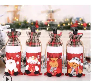 Fundas Festivas para Botellas de Vino para Alegría Navideña
