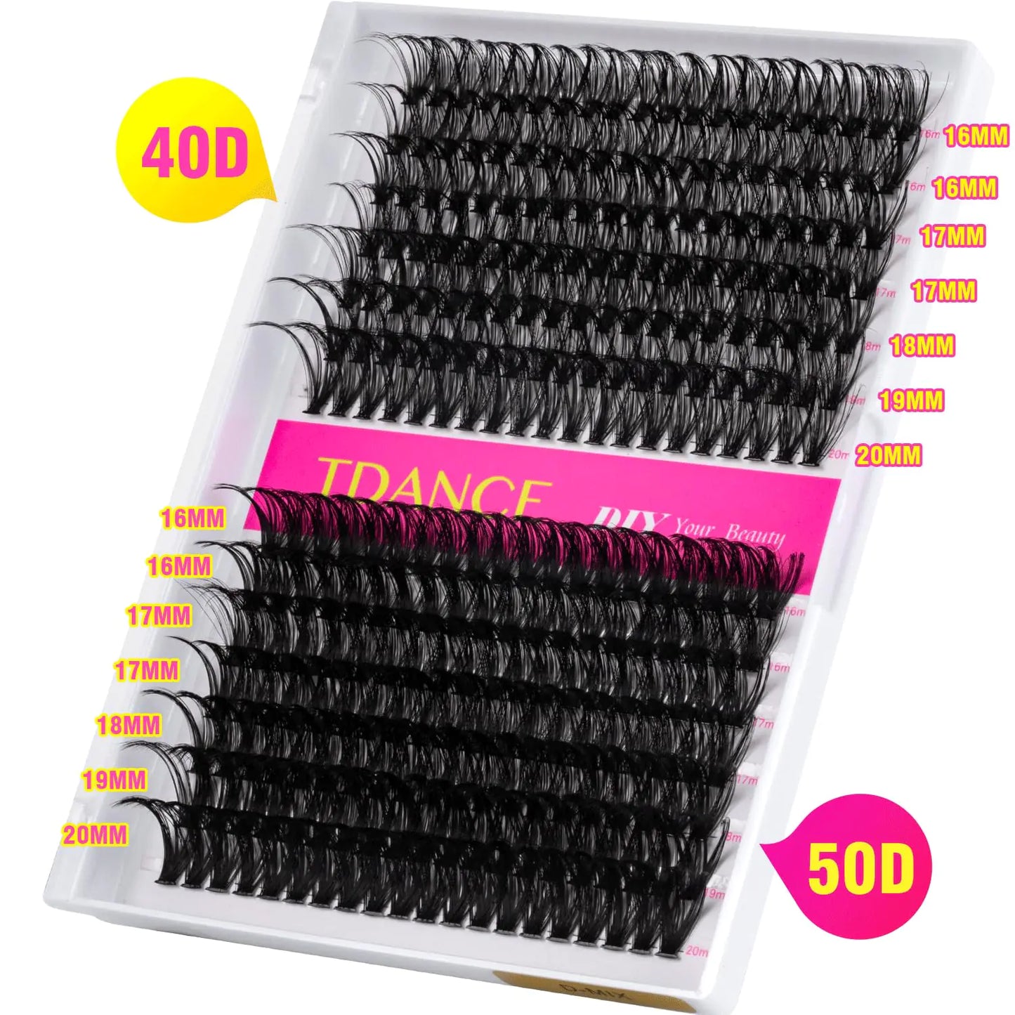 TDANCE Grupos de Pestañas - 280 Piezas de Extensiones de Pestañas DIY
