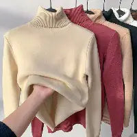 Women's Elegant Turtleneck Winter Sweater - Warm Knit Pullover
