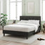 Lit plateforme rembourré couture carrée - King