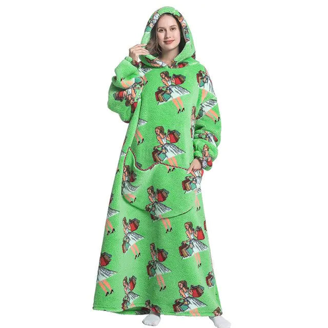 Oversized Long Blanket Hoodie for Cozy Comfort