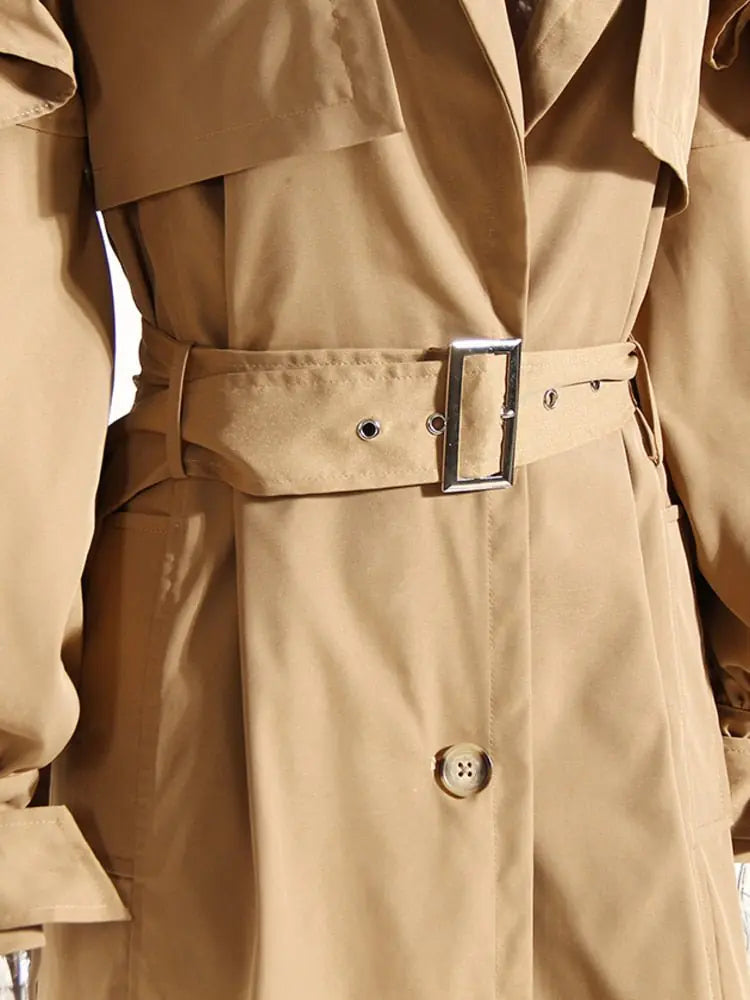 Manteau Trench à Volants