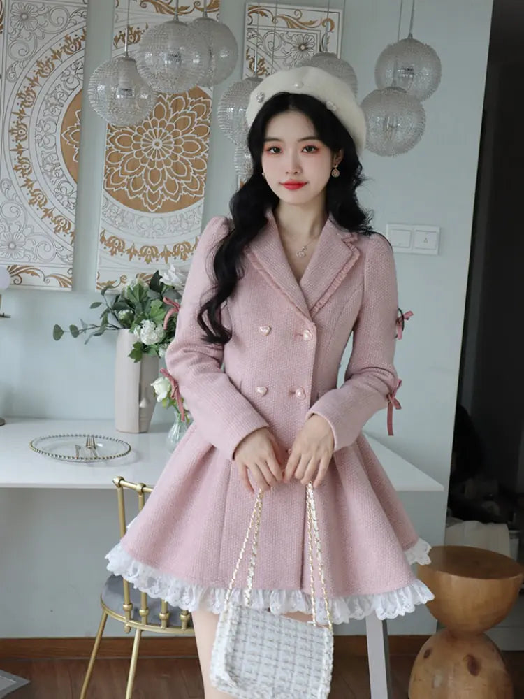 Vestido Elegante Rosa Invierno para Cada Ocasión
