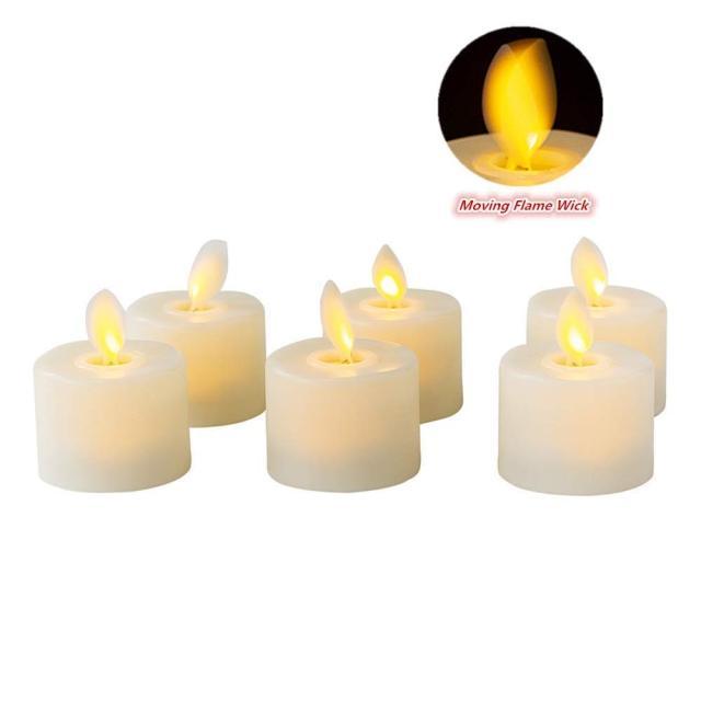 Set of 6 or 12 Realistic Flameless LED Tea Light Candles - Safe, Bright, and Perfect for Any Occasion - Korvel