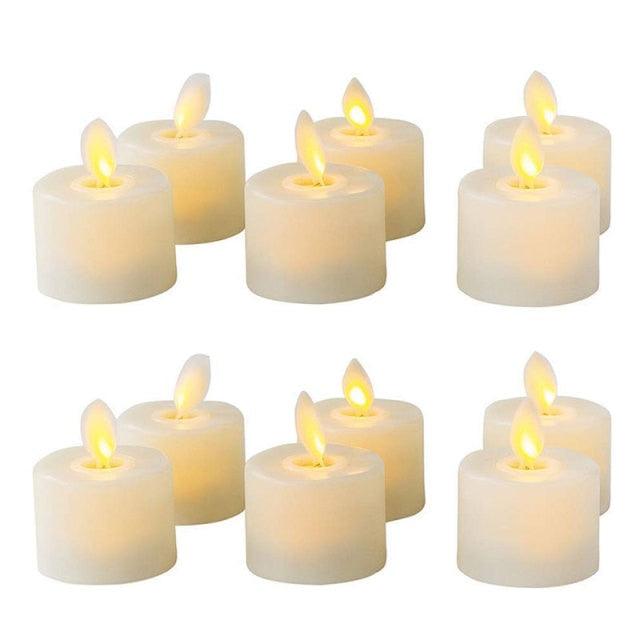 Set of 6 or 12 Realistic Flameless LED Tea Light Candles - Safe, Bright, and Perfect for Any Occasion - Korvel
