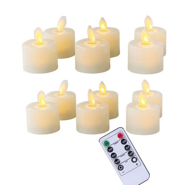 Set of 6 or 12 Realistic Flameless LED Tea Light Candles - Safe, Bright, and Perfect for Any Occasion - Korvel