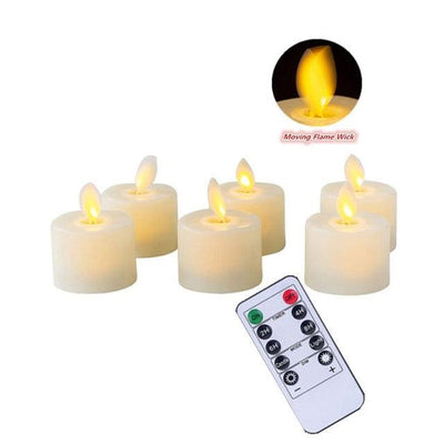 Set of 6 or 12 Realistic Flameless LED Tea Light Candles - Safe, Bright, and Perfect for Any Occasion - Korvel