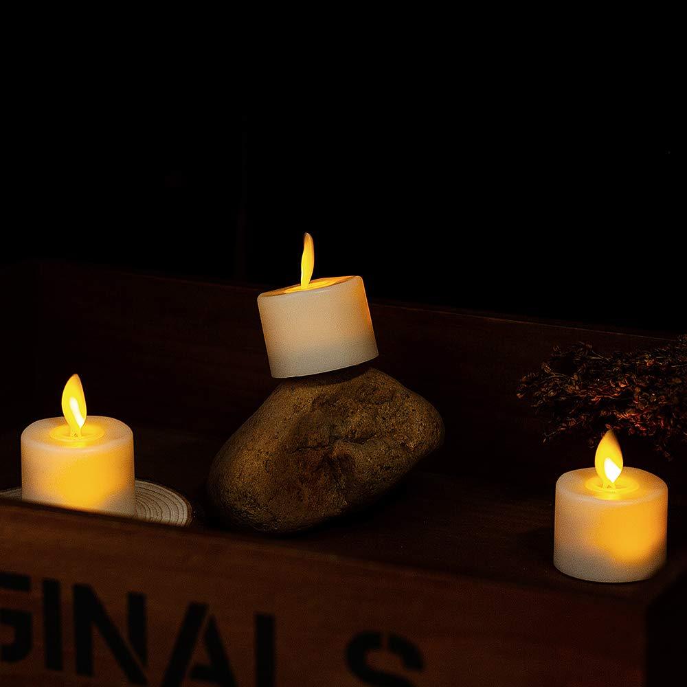 Set of 6 or 12 Realistic Flameless LED Tea Light Candles - Safe, Bright, and Perfect for Any Occasion - Korvel