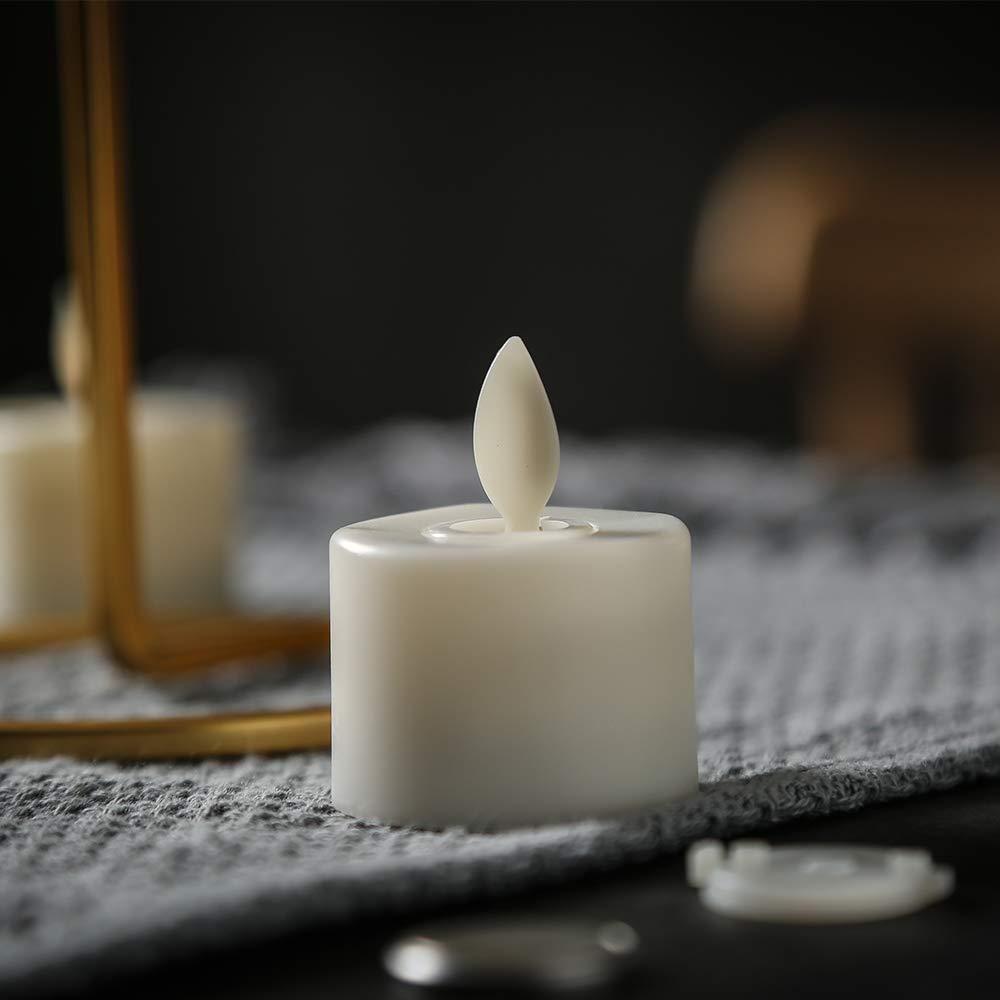 Set of 6 or 12 Realistic Flameless LED Tea Light Candles - Safe, Bright, and Perfect for Any Occasion - Korvel
