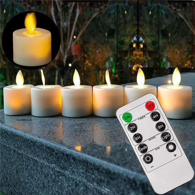 Set of 6 or 12 Realistic Flameless LED Tea Light Candles - Safe, Bright, and Perfect for Any Occasion - Korvel