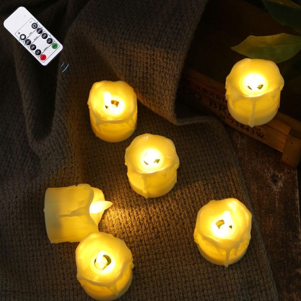 Set of 6 or 12 Realistic Flameless LED Tea Light Candles - Safe, Bright, and Perfect for Any Occasion - Korvel
