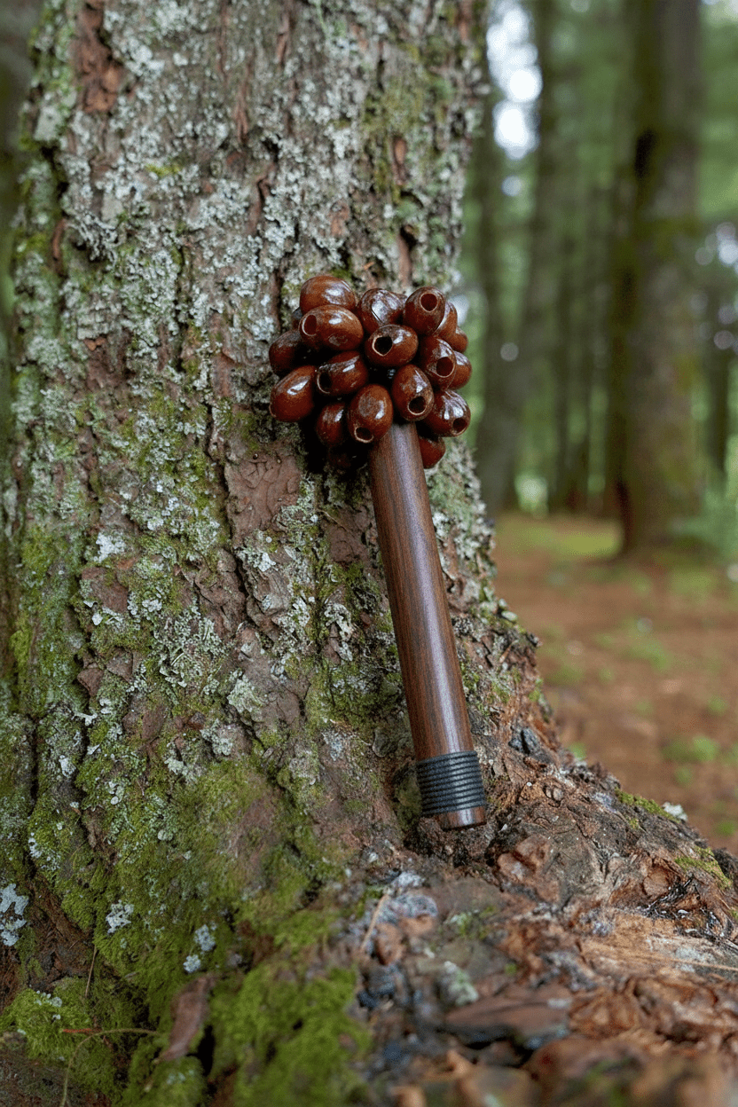 Handmade Pala Cardamom Seed Pod Wooden Handle Shaker