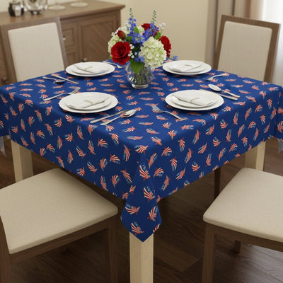 Mantel de mesa con mapa patriótico de EE. UU. – Diseño en rojo, blanco y azul