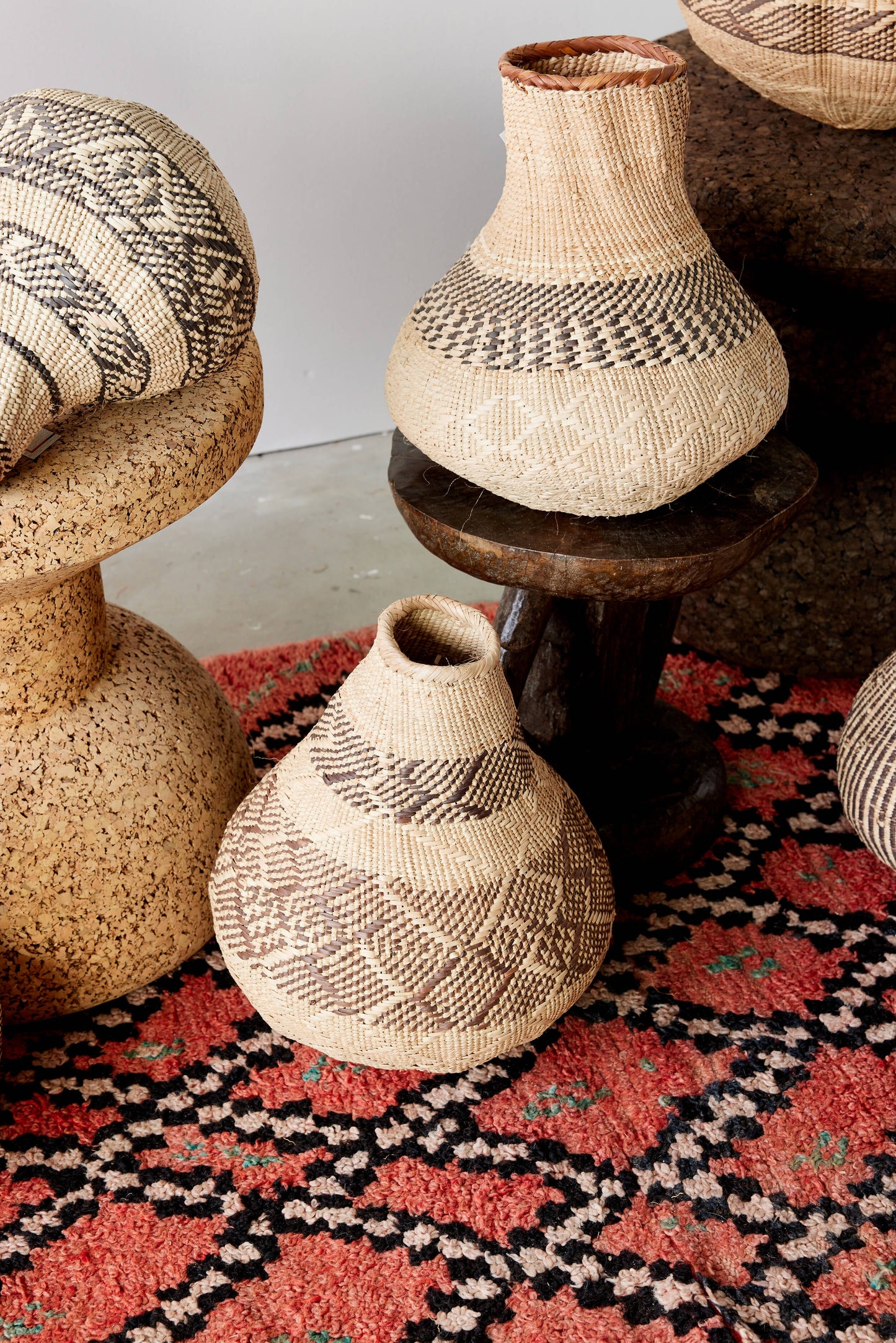 Cesta Tejida de Calabaza Binga Nongo con Patrón