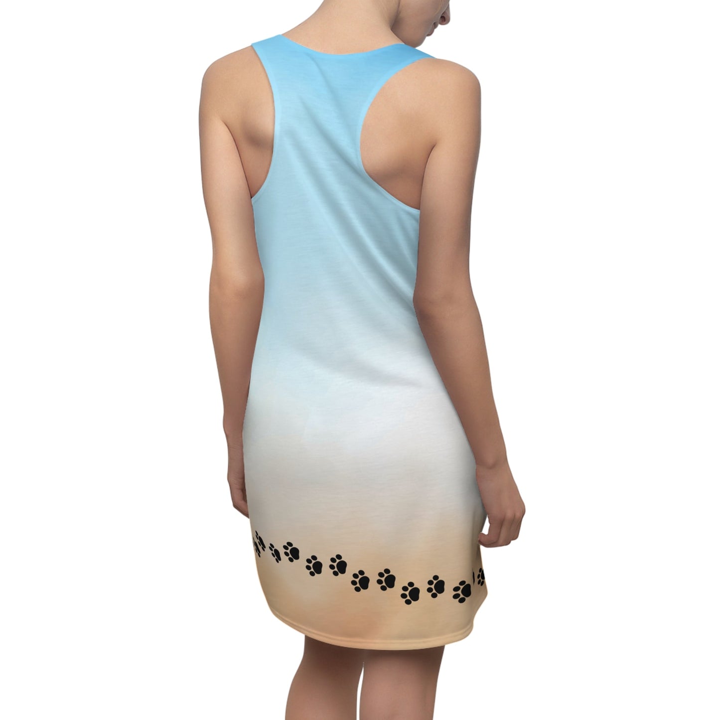 Vestido sin mangas con estampado de patas de perro para mujeres - Perfecto para amantes de los gatos