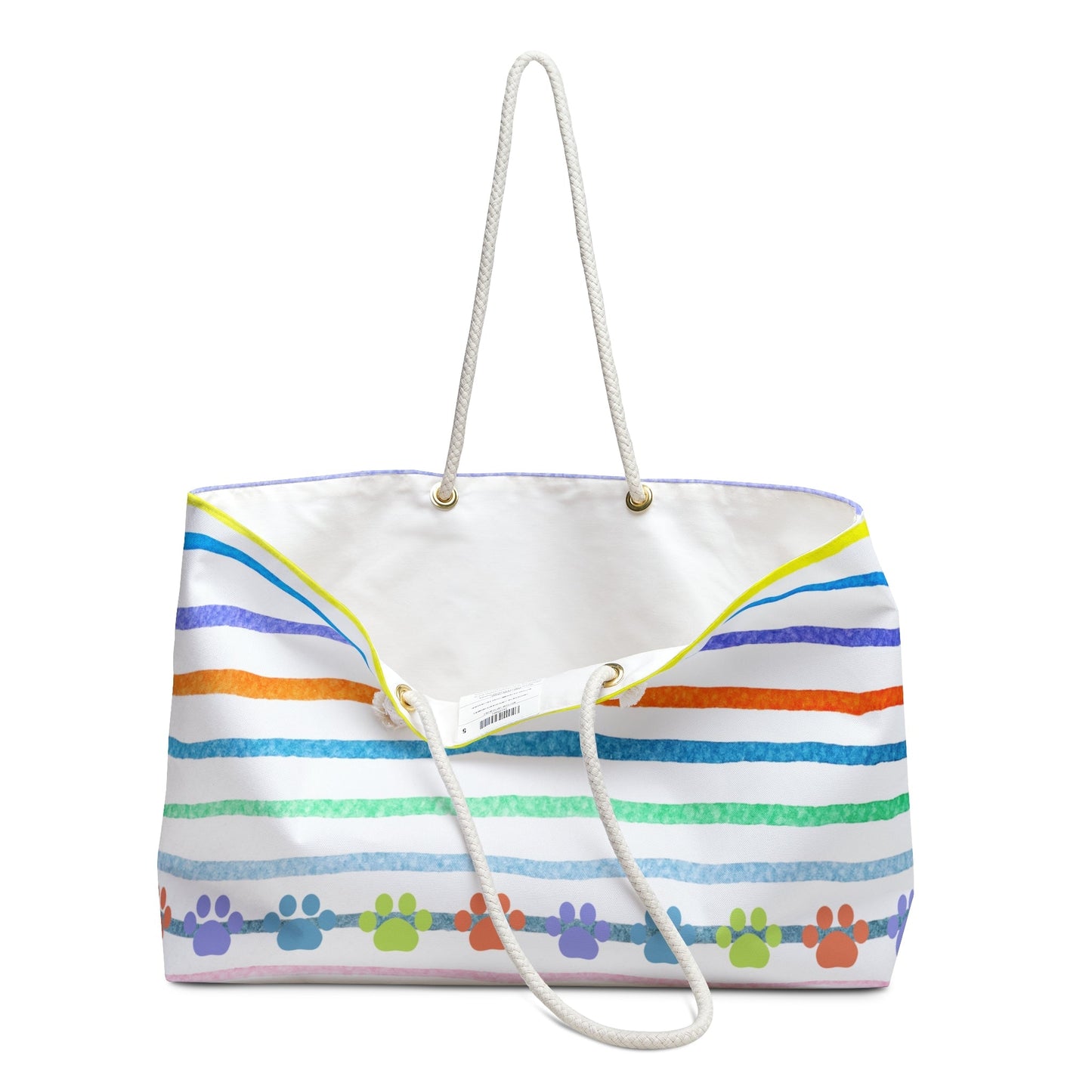 Paw Prints on Stripes Weekender Bag