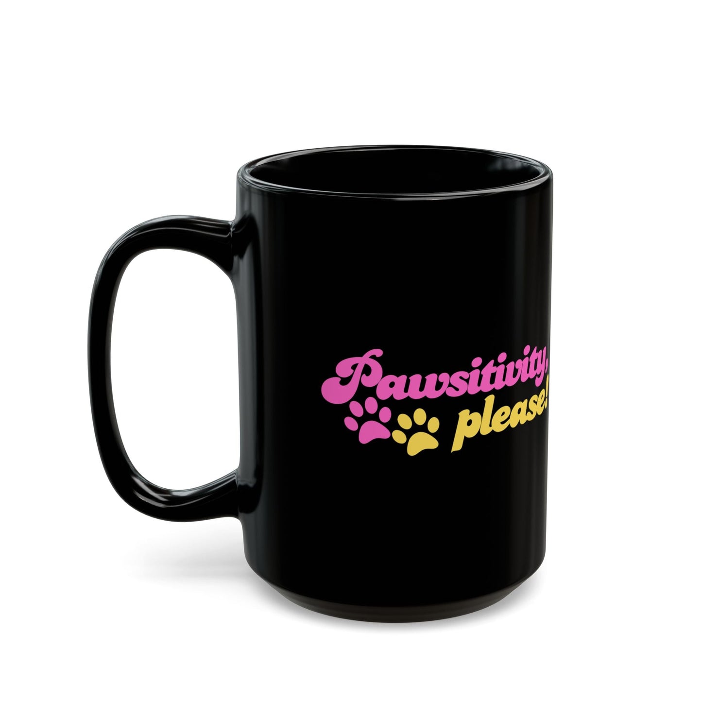Mug Pawsitivity | Tasse noire pour les amoureux des chiens