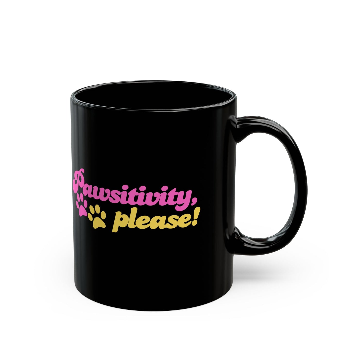 Mug Pawsitivity | Tasse noire pour les amoureux des chiens