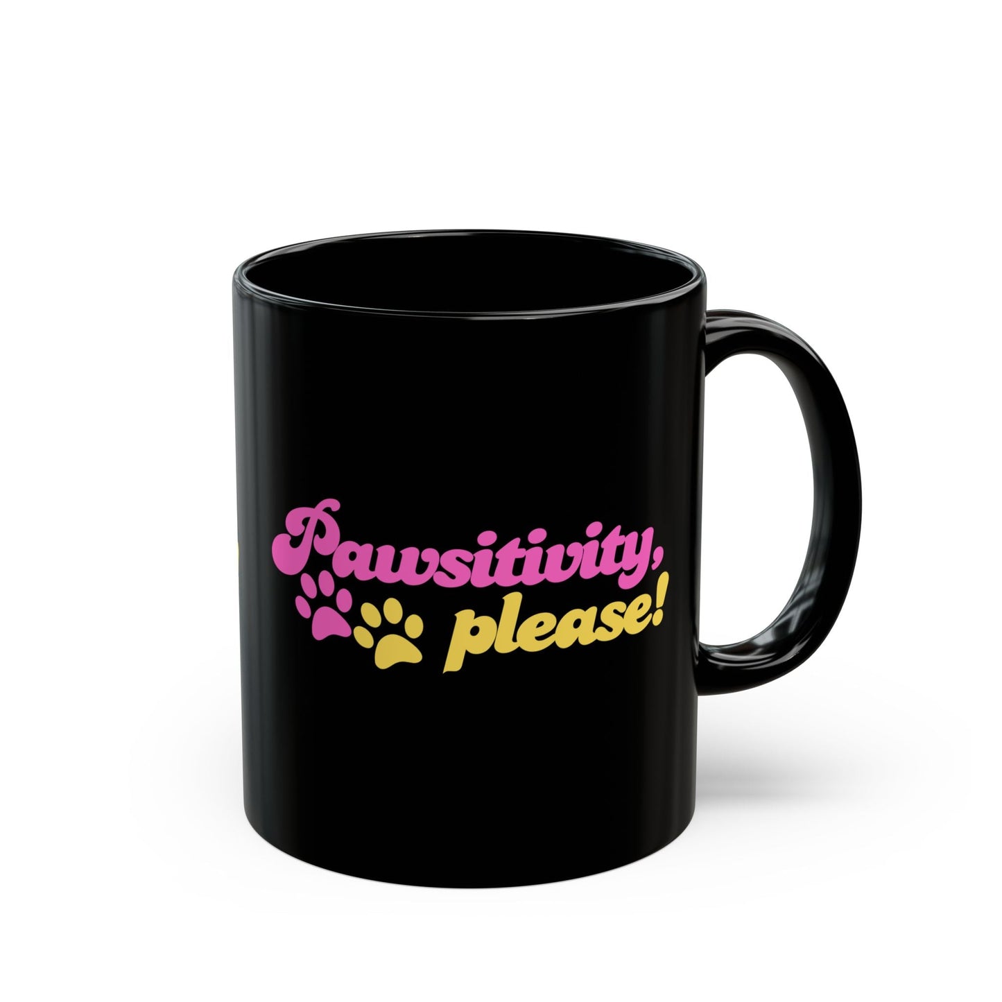 Mug Pawsitivity | Tasse noire pour les amoureux des chiens
