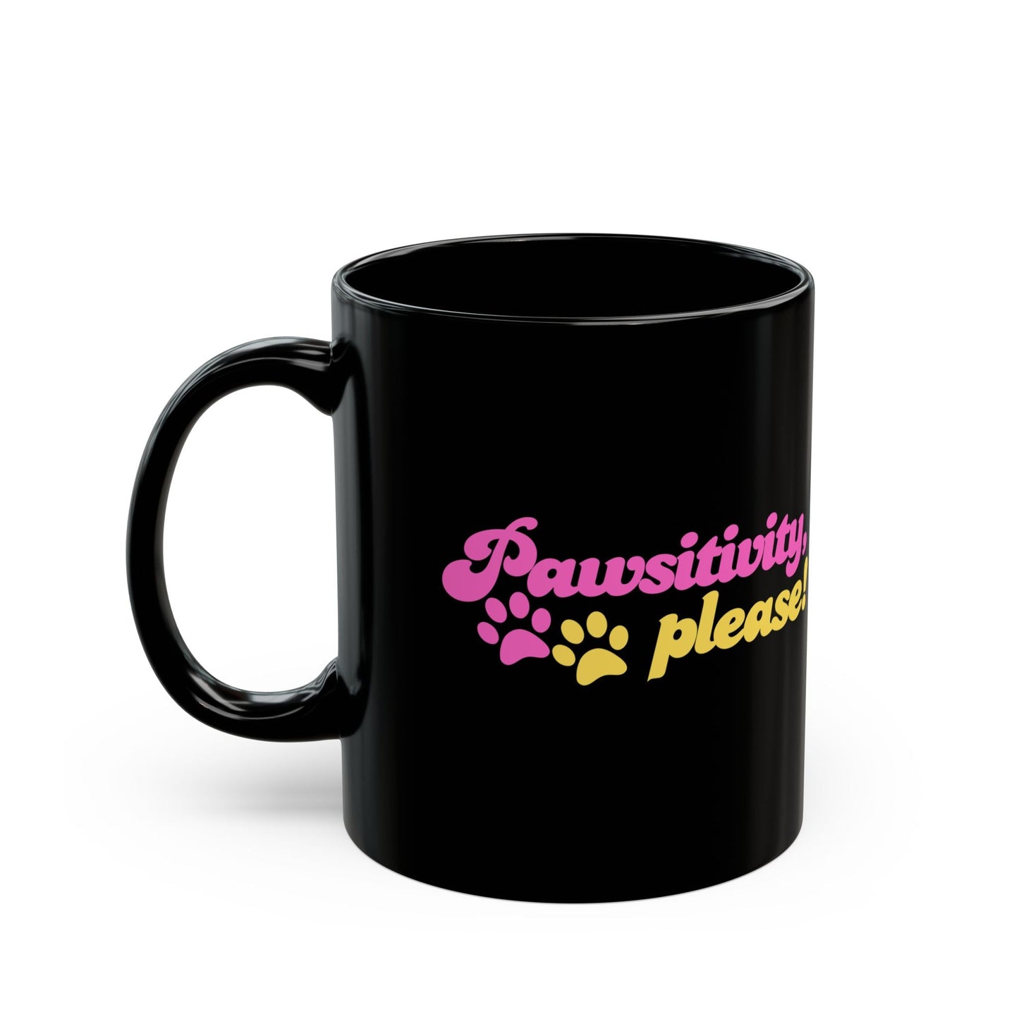 Mug Pawsitivity | Tasse noire pour les amoureux des chiens