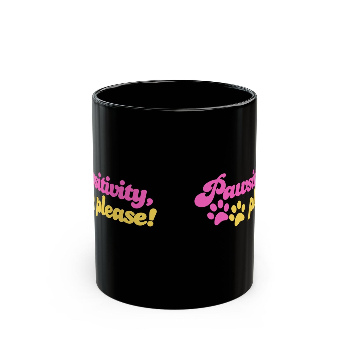 Mug Pawsitivity | Tasse noire pour les amoureux des chiens