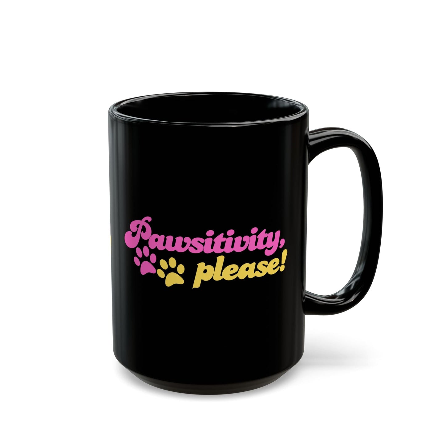 Mug Pawsitivity | Tasse noire pour les amoureux des chiens