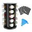 Organisateur de Rack à Épices Rotatif Daiumulti - Acier Noir avec 20 Pots