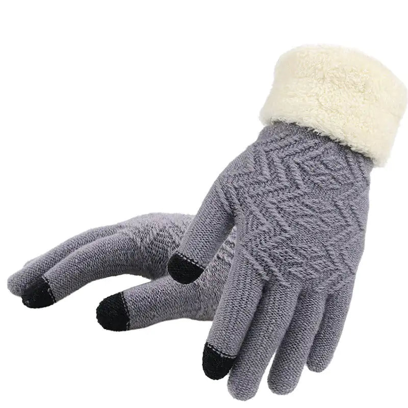 Guantes de punto de invierno premium para mujeres