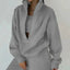 Women's Zipper Fleece Sweater Casual Set