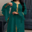 Abaya brodée avec manches volantes pour femmes