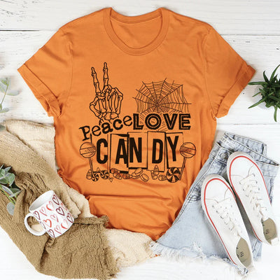 Camiseta Peace Love Candy