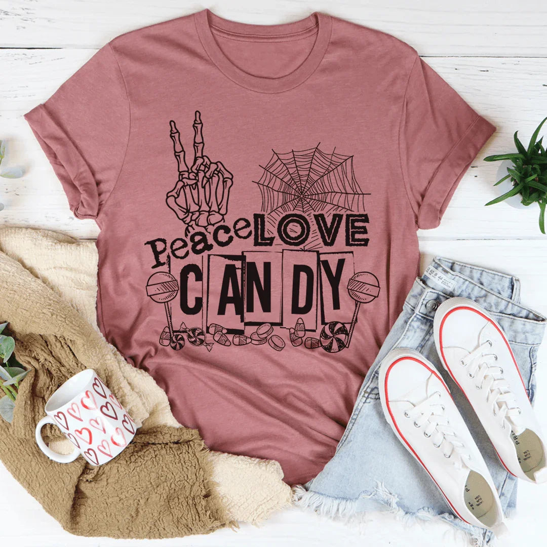 Camiseta Peace Love Candy
