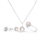 10K White Gold Purple Amethyst & Diamond Halo Jewelry Set