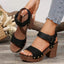 Peep Toe Block Heel Sandals - Korvel