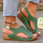 Peep Toe Cutout Wedge Sandals - Korvel