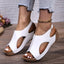 Peep Toe Cutout Wedge Sandals - Korvel