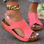 Peep Toe Cutout Wedge Sandals - Korvel