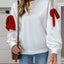 Sweatshirt à col rond à manches longues Perfee Bow