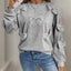 Perfee Bow Round Neck Long Sleeve Sweatshirt - Korvel