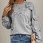 Perfee Bow Round Neck Long Sleeve Sweatshirt - Korvel