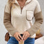 Perfee Contrast Half Zip Long Sleeve Sweatshirt - Korvel