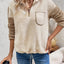 Perfee Contrast Half Zip Long Sleeve Sweatshirt - Korvel