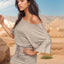 Perfee Drawstring One Shoulder Three-Quarter Sleeve Mini Dress - Korvel