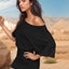 Perfee Drawstring One Shoulder Three-Quarter Sleeve Mini Dress - Korvel
