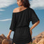 Perfee Drawstring One Shoulder Three-Quarter Sleeve Mini Dress - Korvel