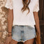 T-shirt à col rond à œillets Perfee à manches courtes