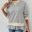 Perfee Faux Layered Striped Long Sleeve Sweatshirt - Korvel