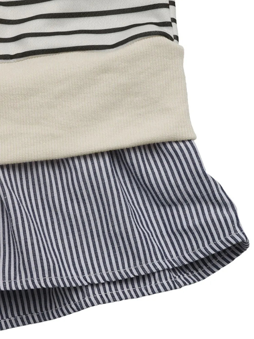 Perfee Faux Layered Striped Long Sleeve Sweatshirt - Korvel
